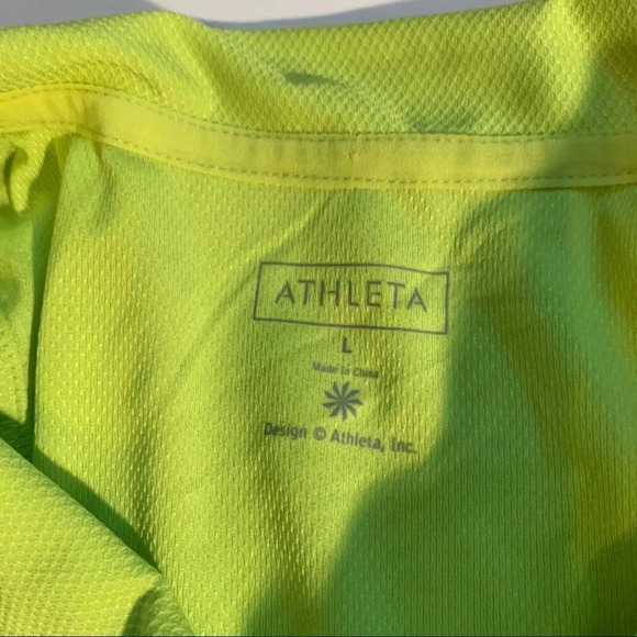Athleta Chartreuse 1/4 Zip Sleeveless Tank Sz L - Picture 4 of 8
